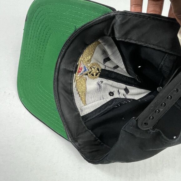 Delta Airlines Pilot Wings Snapback Hat Black Embroidered Retro Vintage Cap OS - Picture 6 of 9